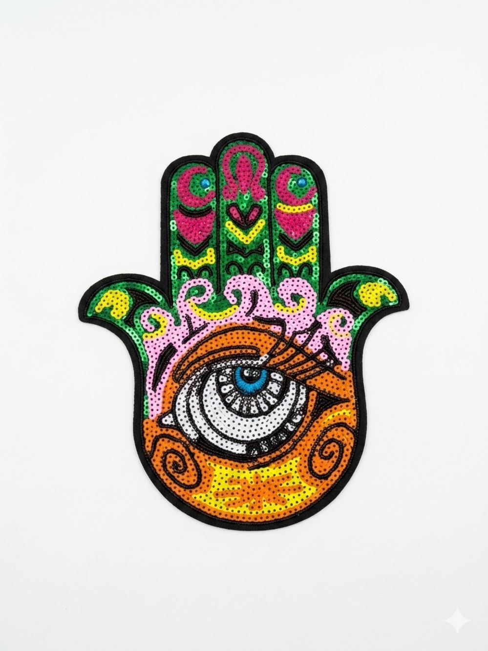 Sequin Hamsa Hand Patch with Eye